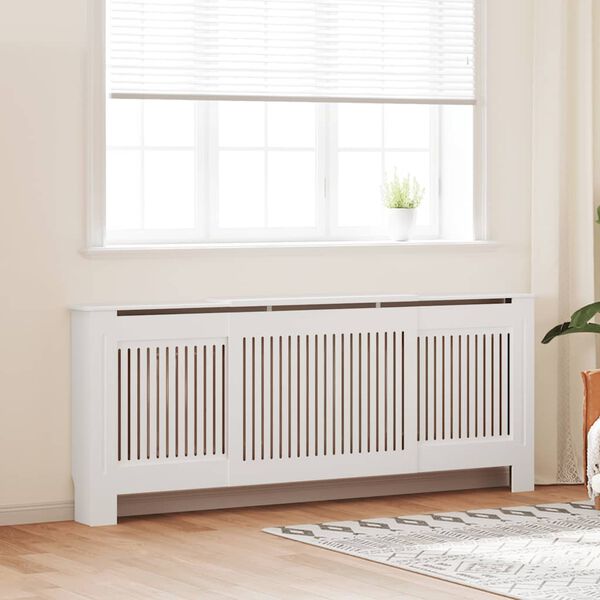 vidaXL Cache-radiateur MDF Blanc 205 cm