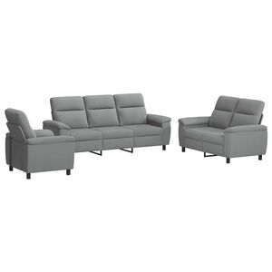 vidaXL Ensemble de Canap&eacute;s 3 pcs Gris clair Tissu