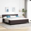 vidaXL Lit &agrave; ressorts avec matelas Marron fonc&eacute; 200 x 200 cm tissu