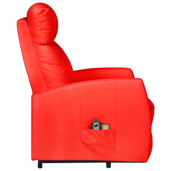 vidaXL Fauteuil de massage Rouge Similicuir
