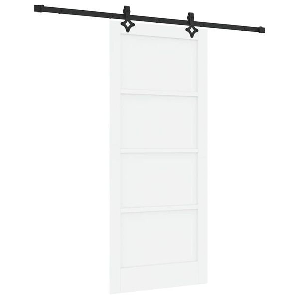 vidaXL Porte coulissante Blanc et Noir 86 x 198,5 cm Pin massif