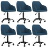 vidaXL Chaises pivotantes à manger lot de 6 bleu velours