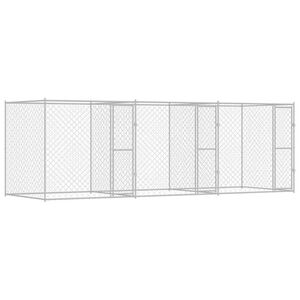 vidaXL Cage pour chien Argent&eacute; 600 x 200 x 200 cm Acier galvanis&eacute;