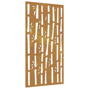 vidaXL D&eacute;coration murale jardin 105x55 cm acier corten design bambou