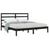 vidaXL Cadre de lit sans matelas noir 200x200 cm bois massif de pin