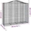 vidaXL Panier de gabions arqué 200x50x160/180 cm Fer galvanisé