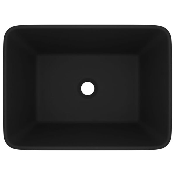 vidaXL Lavabo de luxe Noir mat 41x30x12 cm C&eacute;ramique