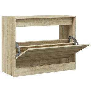 vidaXL Armoire &agrave; chaussures ch&ecirc;ne sonoma 80x34x63 cm bois d'ing&eacute;nierie