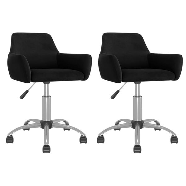 vidaXL Chaises pivotantes &agrave; manger lot de 2 Noir Velours