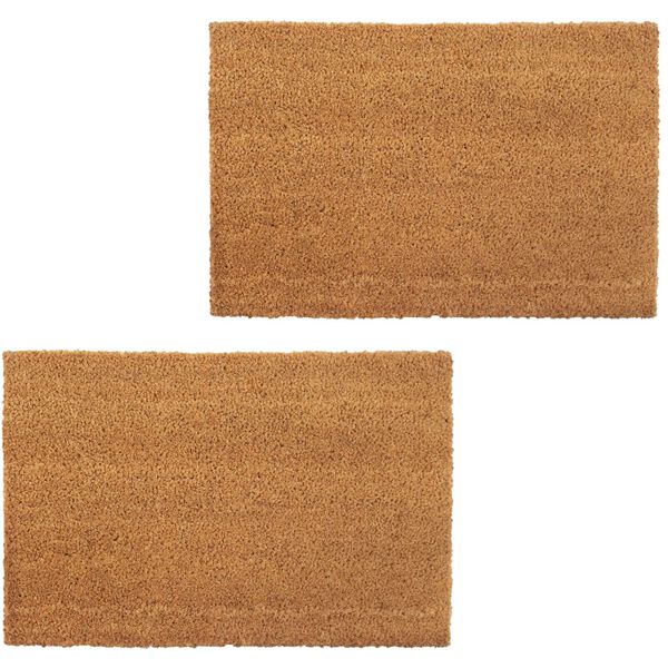 vidaXL Paillasson 2 pcs Fibre de coco 24 mm 40 x 60 cm Naturel