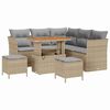 vidaXL Ensemble de canap&eacute; de jardin 8 pc Beige polyrotin
