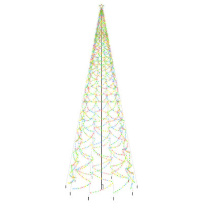 vidaXL Sapin de Noël avec piquet 3000 LED Colorées 800 cm