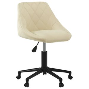 vidaXL Chaise pivotante de bureau Cr&egrave;me Velours