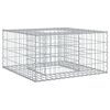 vidaXL Lit sur&eacute;lev&eacute; gabion 80 x 80 x 40 cm Acier galvanis&eacute; Argent&eacute;