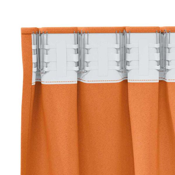vidaXL Rideaux occultants avec anneaux 2 pcs Orange vif 260 x 140 cm
