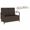VidaXL Banc de rangement de jardin avec coussin marron polyrotin