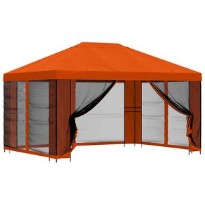 vidaXL Abri de jardin avec parois 4 &times; 3 m Orange Polyester et Acier