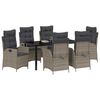 vidaXL Ensemble de salle &agrave; manger pour jardin 7 pcs Gris polyrotin