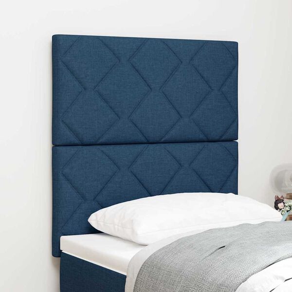 vidaXL T&ecirc;te de lit avec t&ecirc;te de lit Bleu 80 cm tissu