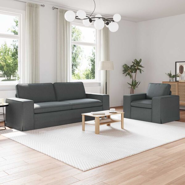 vidaXL Canap&eacute; 180cm 2 pcs Gris fonc&eacute; M&eacute;tал