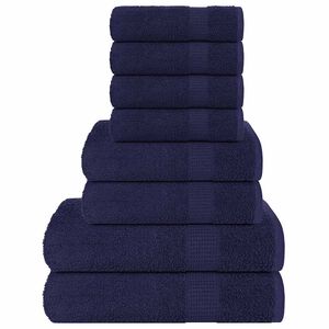 vidaXL Ensemble de serviettes FROGN 8 pcs bleu marine 360 g/m&sup2;