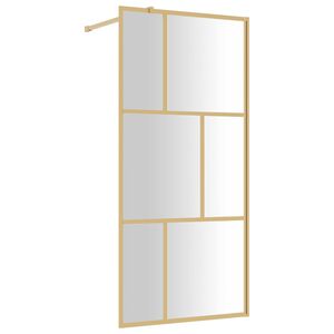vidaXL Paroi de douche avec verre ESG transparent dor&eacute; 80x195 cm