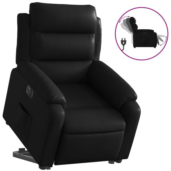 vidaXL Fauteuil inclinable &eacute;lectrique noir similicuir