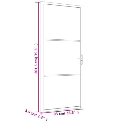 vidaXL Porte intérieure 93x201,5 cm Blanc Verre mat et aluminium