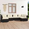 vidaXL Salon de jardin 6 pcs avec coussins Résine tressée Noir