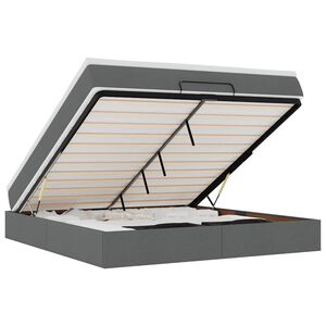 VidaXL Cadre de lit ottoman avec matelas gris fonc&eacute; 160x200cm tissu