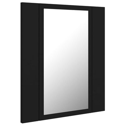 vidaXL Armoire à miroir de salle de bain LED Noir 40x12x45 Acrylique