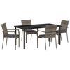 vidaXL Ensemble de salle &agrave; manger pour jardin 5 pcs Gris polyrotin