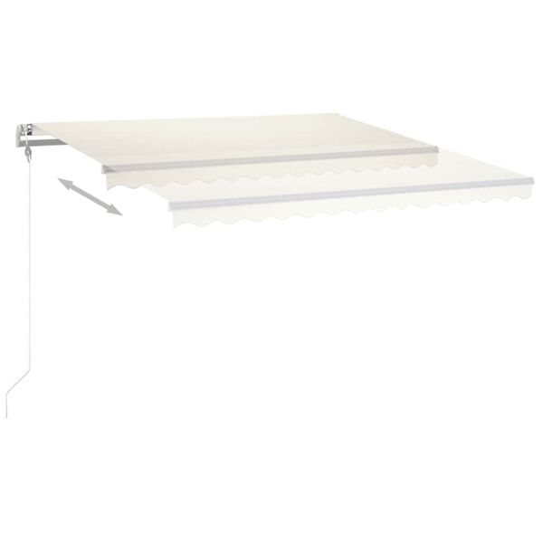 vidaXL Auvent automatique avec capteur de vent et LED 400x300 cm Cr&egrave;me