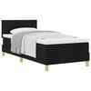 vidaXL Lit &agrave; ressorts avec coussin Noir 90 x 200 cm tissu