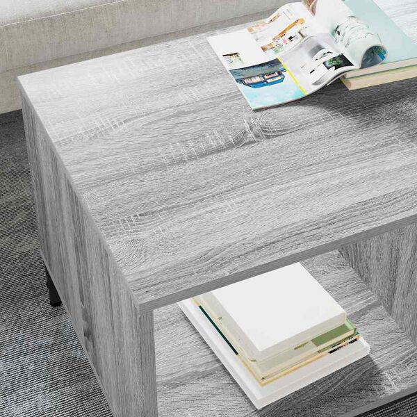 vidaXL Table basse Gris Sonoma 90 x 49 x 46 cm Bois d'ing&eacute;nierie