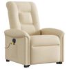 vidaXL Fauteuil inclinable de massage &eacute;lectrique Cr&egrave;me Tissu