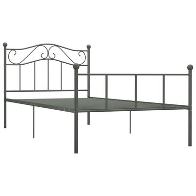 vidaXL Cadre de lit sans matelas gris métal 90x200 cm