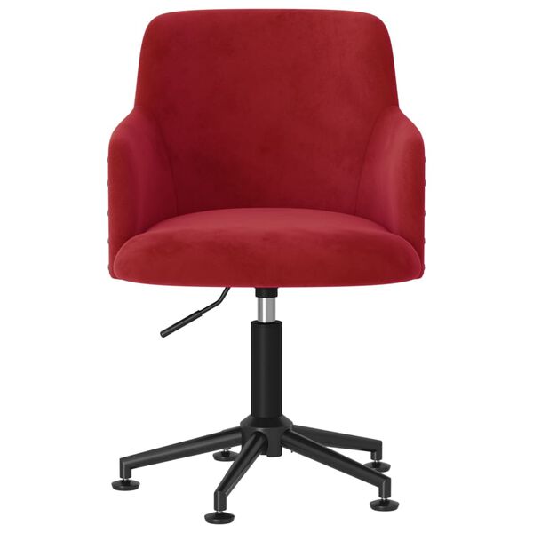 vidaXL Chaise pivotante de bureau Rouge bordeaux Velours