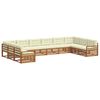 vidaXL Ensembles de canap&eacute;s 6 pc Naturel et Cr&egrave;me Bois d'Acacia Massif