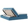 vidaXL Lit avec rangement et matelas Bleu fonc&eacute; 200 x 200 cm Velours