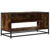 vidaXL Meuble TV ch&ecirc;ne fum&eacute; 91x40x46 cm bois d'ing&eacute;nierie et m&eacute;tal