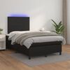 vidaXL Sommier &agrave; lattes de lit avec matelas et LED Noir 120x200 cm