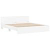 vidaXL Cadre de lit Montage mural Blanc 137 x 190 cm Bois d'ing&eacute;nierie