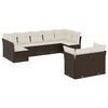 vidaXL Salon de jardin avec coussins 9 pcs marron r&eacute;sine tress&eacute;e