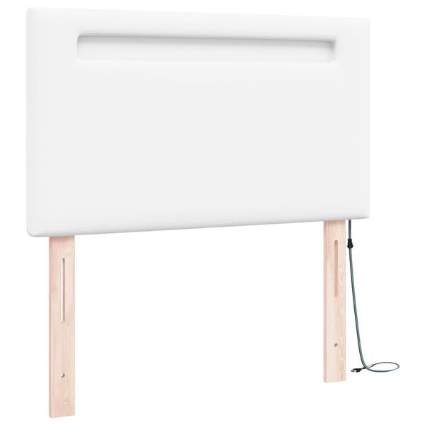 vidaXL T&ecirc;te de lit LED Blanc 100 cm Cuir synth&eacute;tique