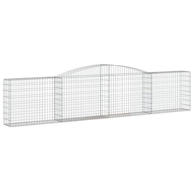 vidaXL Paniers à gabions arqués 5 pcs 400x30x80/100 cm Fer galvanisé