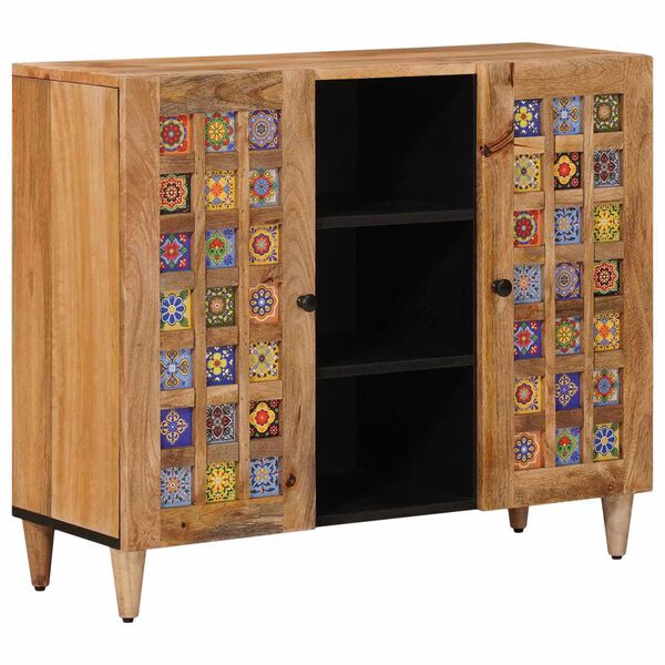 vidaXL Buffet Naturel 90 x 33,5 x 75 cm Bois de mangue massif