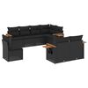 vidaXL Salon de jardin 8 pcs avec coussins noir r&eacute;sine tress&eacute;e