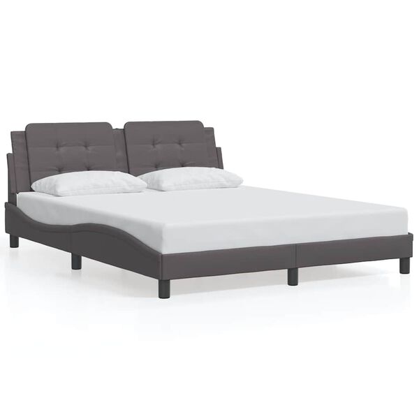 vidaXL Cadre de lit sans matelas Zadar gris 160x200 cm similicuir