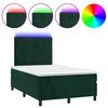 vidaXL Sommier &agrave; lattes de lit matelas et LED Vert fonc&eacute; 120x200 cm
